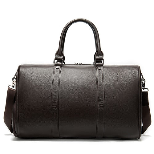WESTAL men business travel bags leather duffle bag luxury luggage weekend tote suitcase waterproof men's leather overnight bags