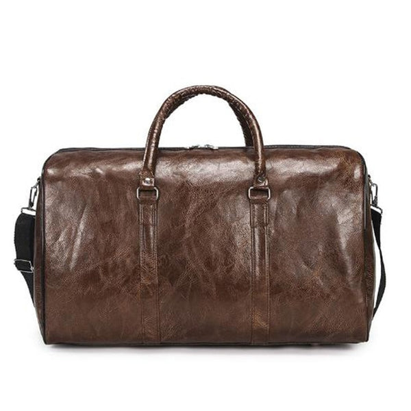 Pu leather Ladies Travel Bag Glossy Solid Color Large Capacity Portable Weekend Package Men Sports Fitness Messenger   Bag[