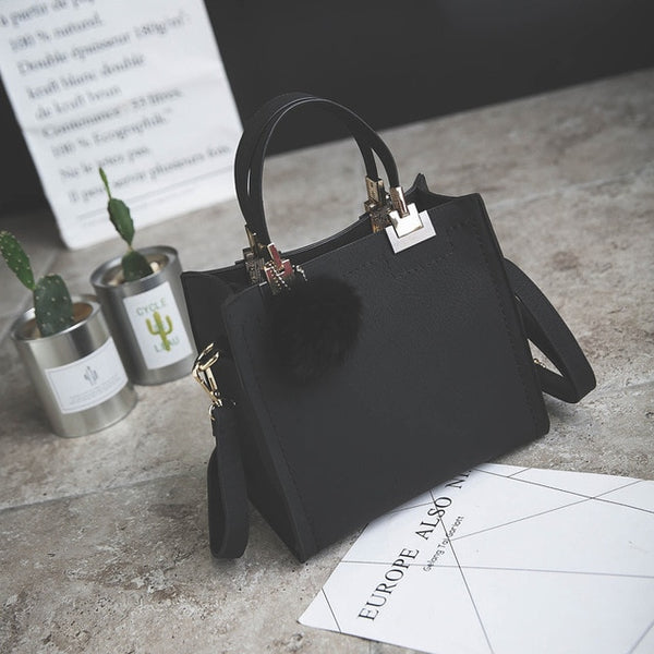 WANGKA handbag women shoulder bag luxury handbags women bags designer High-grade Scrub leather messenger bag Hairball women bag