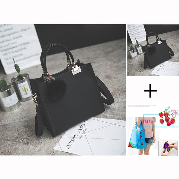 WANGKA handbag women shoulder bag luxury handbags women bags designer High-grade Scrub leather messenger bag Hairball women bag