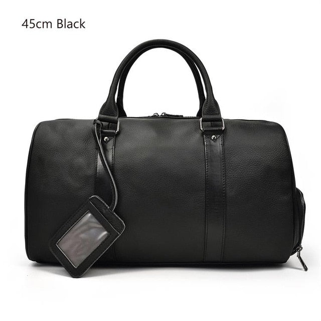MAHEU Natural Cow Skin Travel Bags Waterproof Men's Leather Overnight Bags Hand Luggage Men Male Weekend Bag Business Man 55cm