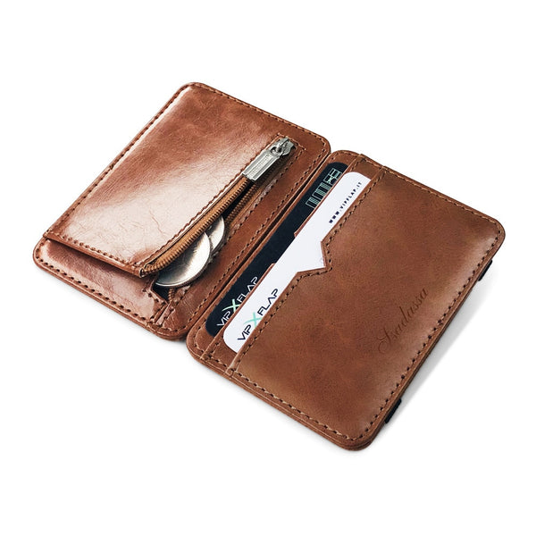 2019 New Fashion Man Small Leather Magic Wallet With Coin Pocket Men's Mini Purse Money Bag Credit Card Holder Clip For Cash