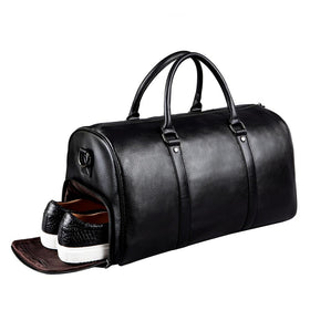 Men Genuine Leather Travel Bag Large Capacity Gym Bag Duffle Bags Big Weekender Luggage handbag Casual Sports shoulder Bag FEGER