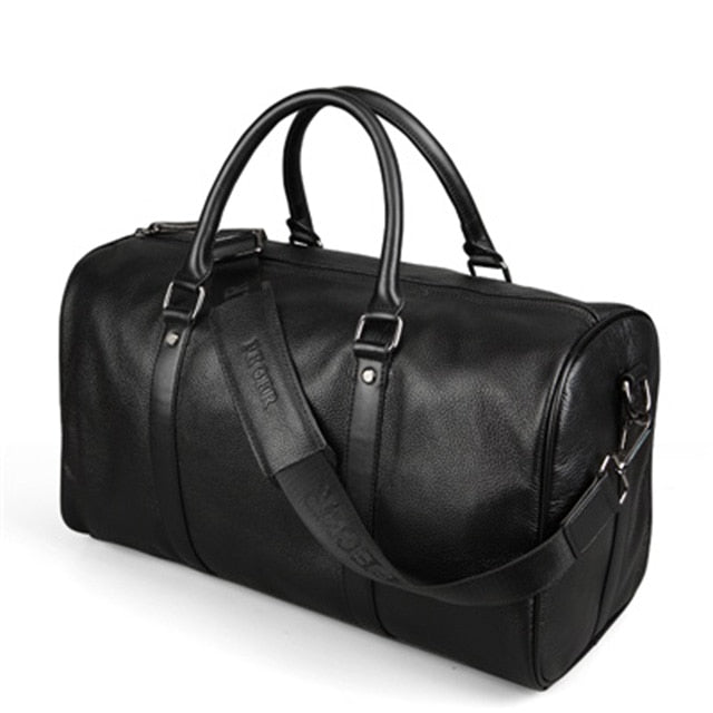 Men Genuine Leather Travel Bag Large Capacity Gym Bag Duffle Bags Big Weekender Luggage handbag Casual Sports shoulder Bag FEGER