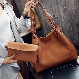Fashion Women Lady Composite Shoulder Bag Handbag Large Capacity PU Leather Durable For Travel Bolsas Purse Shoulder Bag  MSJ99