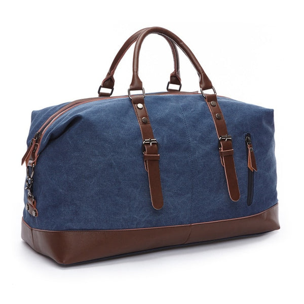 Scione Canvas Leather Men Travel Bags Carry on Luggage Bag Men Duffel Bags Travel Tote Large Weekend Bag Overnight Male Handbag