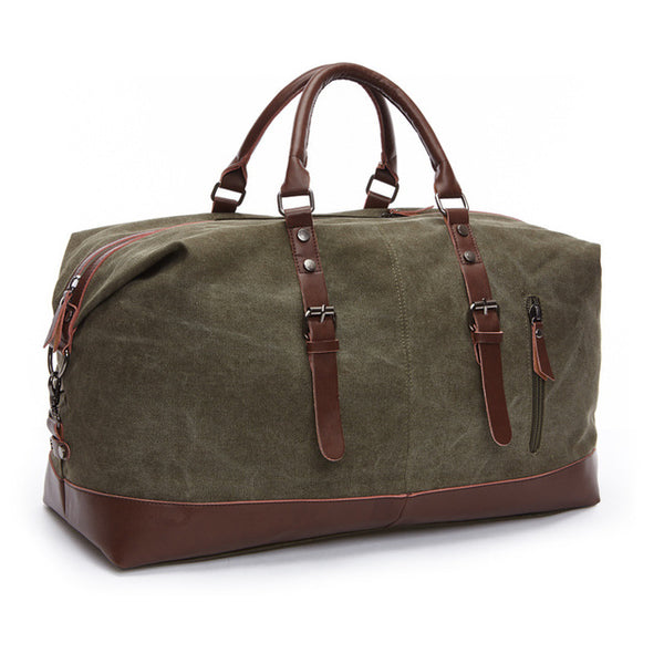 Scione Canvas Leather Men Travel Bags Carry on Luggage Bag Men Duffel Bags Travel Tote Large Weekend Bag Overnight Male Handbag