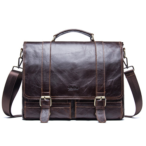 CONTACT'S men's briefcase genuine leather business handbag laptop casual large shoulder bag vintage messenger bags luxury bolsas