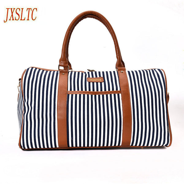 JXSLTC Canvas Leather Women Travel Bag women Travel Duffel Bags Tote Large Weekend Bag Overnight Carry on Luggage Shoulder Bags.
