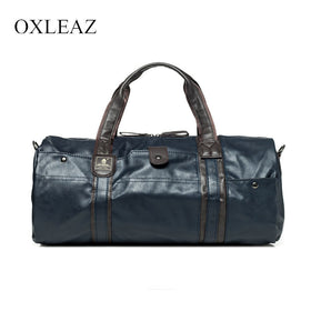 OXLEAZ Large Waterproof Travel Bag for Women Hand 2018 Vintage Mens Leather Travel Duffle Bags Pu Leather Weekend Bag Men