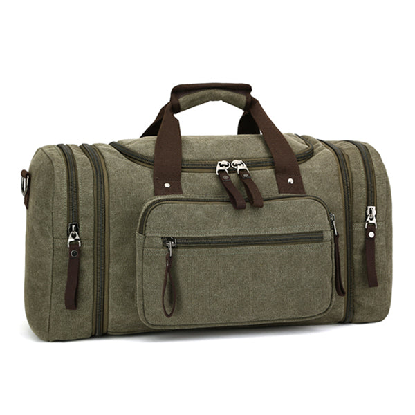 Men Travel Bag Canvas Multifunction Leather Bags Carry on Luggage Bag Men Tote Large Capacity Utility Weekend Overnight Bag