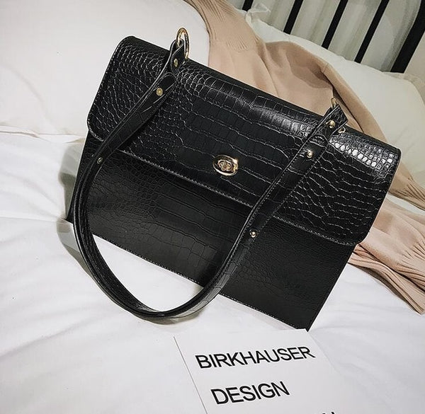 European Fashion Female Big Tote bag 2018 New Quality PU Leather Women's Large Handbag Crocodile pattern Shoulder Messenger Bags