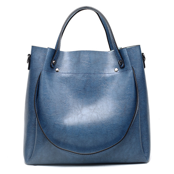 ACELURE Casual Large Capacity Women Tote Shoulder Bag PU Leather Ladies Bucket Handbag Messenger Bag Soft Shopping Crossbody Bag