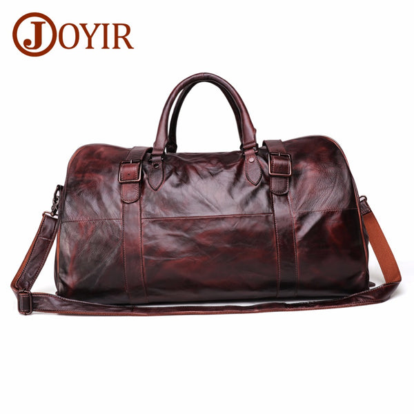JOYIR Men's Handbag Travel Bag Genuine Leather Men Duffel Bag Luggage Travel Bag Large Capacity Leather Duffle Bag Weekend Tote