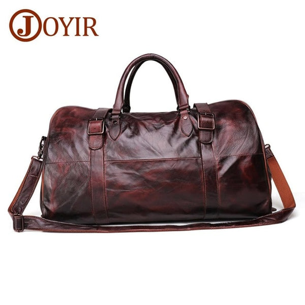 JOYIR Men's Handbag Travel Bag Genuine Leather Men Duffel Bag Luggage Travel Bag Large Capacity Leather Duffle Bag Weekend Tote