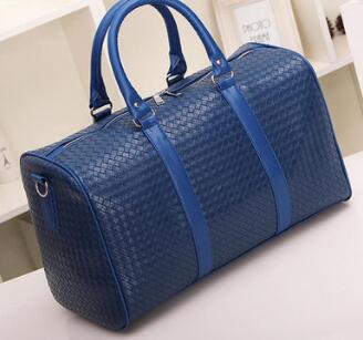 2019 Large Capacity Black Men Travel Bag Leather Knitting Duffle Bag Business Male Luggage Bags Casual Big Travel Weekend Bags