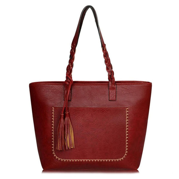 Vintage Handbag Women Brown Leather Shoulder Bag Ladies Retro Tote Large PU Handbags bolso 2019 Fashion Big Black Bags XA540D
