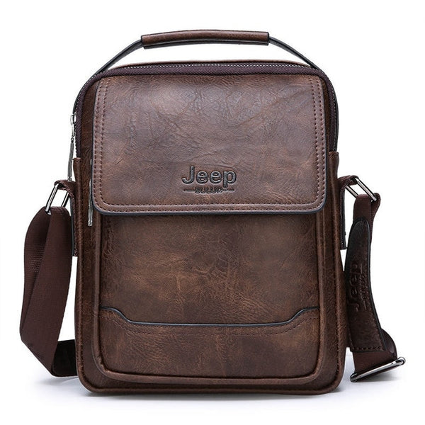 JEEP BULUO Brand Men Bags 100% High Quality Leather Shouder Messenger Bag For Man Fashion Causal Crossbody Tote Bags New Style
