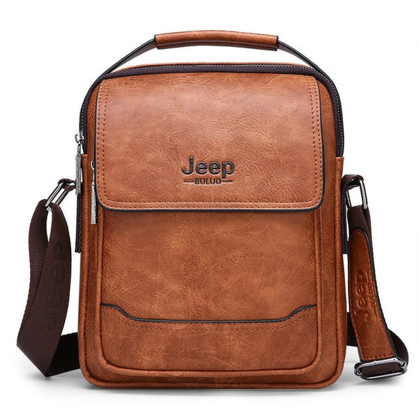 JEEP BULUO Brand Men Bags 100% High Quality Leather Shouder Messenger Bag For Man Fashion Causal Crossbody Tote Bags New Style