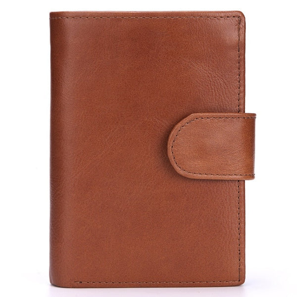 MISFITS Vintage Men Wallet Genuine Leather Short Wallets Male Multifunctional Cowhide Male Purse Coin Pocket Photo Card Holder