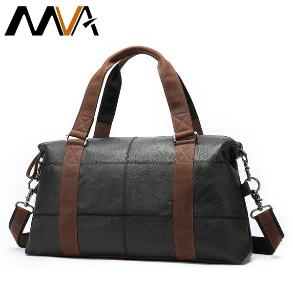 MVA Genuine Leather Men's Travel Bag Vintage Duffle Bags Large Capacity Bag Male Messenger Bag Men Handbags Weekend Duffle 9527