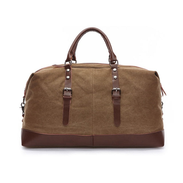 Scione Canvas Leather Men Travel Bags Carry on Luggage Bag Men Duffel Bags Travel Tote Large Weekend Bag Overnight Male Handbag