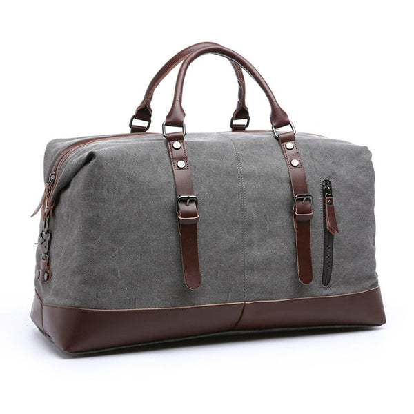 MARKROYAL Men Travel Bags Medium Luggage Bags Canvas Leather Travel Duffel Bags Shoulder Bags Large Capacity Weekend Overnight