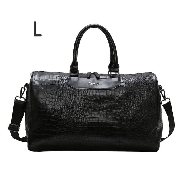 Women Fitness Gym Bag Alligator PU Leather Male Training Handbags Lady Travel Weekend Luggage Large Capacity Sac De Sport XA75D