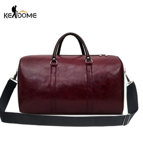 PU Leather Fitness Gym Bags Training Travel Bag Men Women Handbag Duffel Over the Shoulder Weekend Tote Tas Sa De Sport XA73D