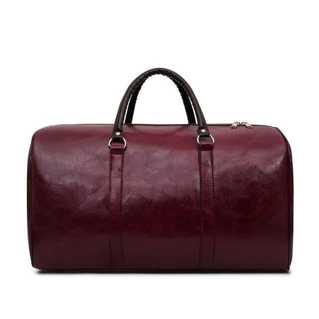 PU Leather Fitness Gym Bags Training Travel Bag Men Women Handbag Duffel Over the Shoulder Weekend Tote Tas Sa De Sport XA73D