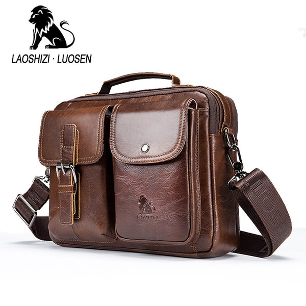 men Genuine Leather Shoulder Messenger Bag men's Handbag Vintage Crossbody Bag Tote Business Man Messenger Bag