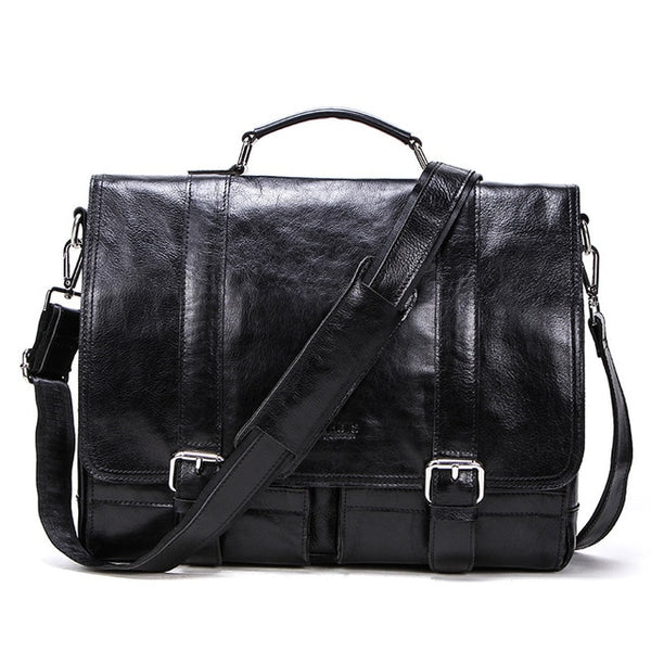 CONTACT'S men's briefcase genuine leather business handbag laptop casual large shoulder bag vintage messenger bags luxury bolsas